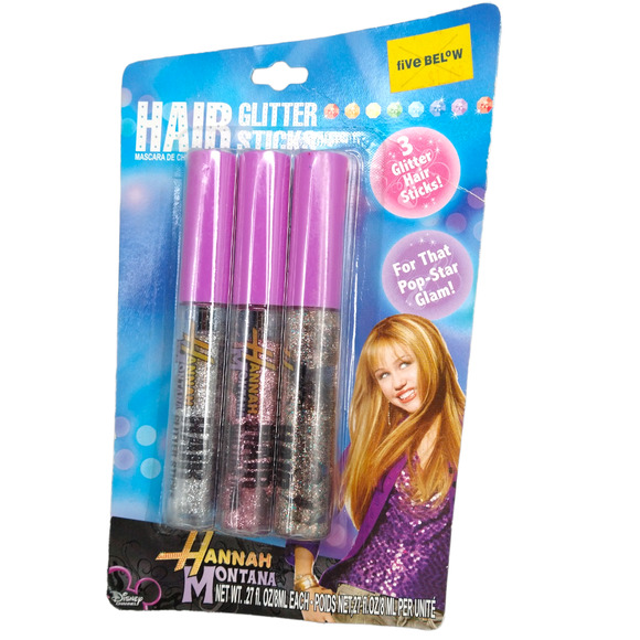NOS Y2K Vintage Hannah Montana Hair Glitter Trio Miley Cyrus Disney - Picture 1 of 2